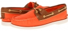 Neon Orange Salt Washed Canvas/Cognac Sperry Top-Sider A/O 2 Eye for Women (Size 10)
