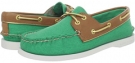Green Salt Washed Canvas/Cognac Sperry Top-Sider A/O 2 Eye for Women (Size 12)
