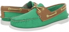 Green Salt Washed Canvas/Cognac Sperry Top-Sider A/O 2 Eye for Women (Size 7.5)