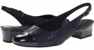 Dark Blue Metallic Croco Leather Trotters Dea for Women (Size 9)