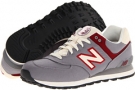 Grey/Burgundy New Balance Classics ML574 for Men (Size 9)