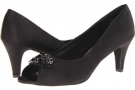 Black Satin Annie Carley for Women (Size 6)