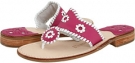 Fuchsia/White Jack Rogers Palm Beach Navajo Flat for Women (Size 5.5)