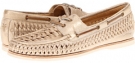 Gold Metallic Leather Frye Quincy Woven Boat for Women (Size 9)