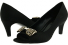 Black Satin/Gold Vaneli Maira for Women (Size 6)