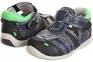 Navy Blue Leather/Lime Green Trim Jumping Jacks Kids Maxwell for Kids (Size 4)