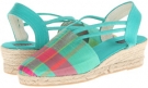 Turquoise Sesto Meucci 835 (Esmeralda Seda Cuadros for Women (Size 7)