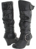 Black Smooth UNIONBAY Rachel-U Wedge Boot for Women (Size 7)