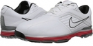 White/White/Metallic Silver/Hyper Red Nike Golf Lunar Prevail for Men (Size 9.5)