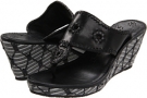 Black Stripe Jack Rogers Straw Mid Wedge for Women (Size 8.5)