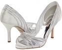 White Satin/Mesh Badgley Mischka Glynn for Women (Size 8.5)