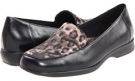 Black/Grey Leopard Soft Kid/Printed Textile Trotters Jenn Leopard for Women (Size 5.5)