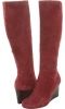 Oxblood Suede Cole Haan Cora Wedge Boot for Women (Size 5)