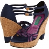 Lemur Blue/Purple Mink Monkey Wedge for Women (Size 8)