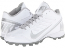 White/Metallic Silver Nike Land Shark 3/4 Lax for Men (Size 16)