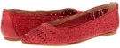 Burnt Red Veg Tan Frye Regina Woven Ballet for Women (Size 9)