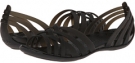 Black/Black Cow Silk Crocs Huarache Flat for Women (Size 5)