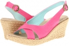 Hot Pink/Chai Crocs A-Leigh Linen Wedge for Women (Size 7)