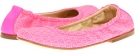 Hot Pink Fendi Kids Girls Hot Pink Logo Ballerina Flat for Kids (Size 12.5)