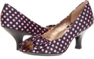 Navy/Pink Polka Dot Satin Sofft Valletta for Women (Size 9.5)