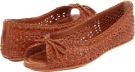 Cognac Frye Malorie Woven Peep for Women (Size 6)