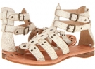 White Cracked Leather Frye Rachel Moto Gladiator for Women (Size 5.5)