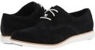 Black Suede/Optic White Cole Haan LunarGrand Wing Tip for Women (Size 7.5)