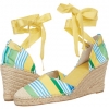 Green Multi/Beach Fabric Nine West Immunity for Women (Size 6.5)