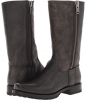 Black Calf Shine Vintage Frye Heath Skull Outside Zip for Women (Size 6.5)