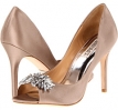 Taupe Satin Badgley Mischka Buzz for Women (Size 5.5)