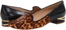 Camel Leopard Haircalf Print/Black Nappa Diane von Furstenberg Canela for Women (Size 7.5)