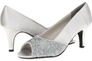 Silver Satin Lace Annie Savory Heel for Women (Size 13)