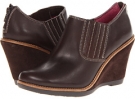 Dark Brown Leather Hush Puppies Cignet Wedge ST for Women (Size 8.5)