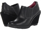 Black Leather Hush Puppies Cignet Wedge ST for Women (Size 8.5)