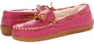 Fuchsia Minnetonka Lined Leather Boat Moc for Women (Size 10)