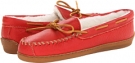 Red Minnetonka Lined Leather Boat Moc for Women (Size 8)