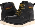 Black Full Grain Leather Caterpillar Alloy for Men (Size 9)