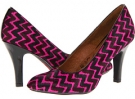 Pink/Black Wave Print Calf Hair Sofft Moselle for Women (Size 7.5)