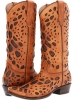 Burnished Tan Stetson Laser Cut Terrain Snip Toe Boot for Women (Size 8)