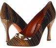 Black/Gold Missoni Stripe Pattern Pointed Pump with Studs for Women (Size 6)