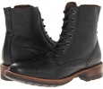 Black Leather Steve Madden Nathen for Men (Size 8)