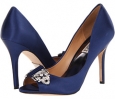 Navy Satin Badgley Mischka Davida for Women (Size 6)