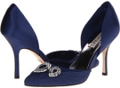 Navy Satin/Chiffon Badgley Mischka Dawn for Women (Size 8)