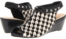 Houndstooth White/Black Nanette Lepore Hot Stud Wedge for Women (Size 9.5)