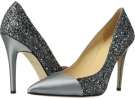 Anthracite Glitter/Smoke Grey Satin/Black Kid Kate Spade New York Leandre for Women (Size 7.5)