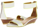 White/Lime Leather Nine West Vilta for Women (Size 6.5)