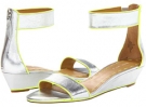 Silver/Lime Leather Nine West Vilta for Women (Size 6.5)