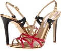 Raspberry Patent/Gold Metallic Nappa/Black Whips Print Diane von Furstenberg Upton for Women (Size 9.5)