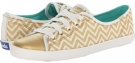 Gold Canvas Keds Rally Chevron for Women (Size 8.5)