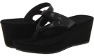 Black/Black Cow Silk OluKai Kulapa Kai Wedge for Women (Size 5)